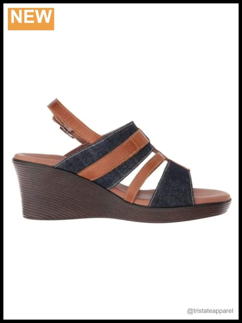 SAS Layla Slingback Wedge Sandal Leather Cushioned Comfort